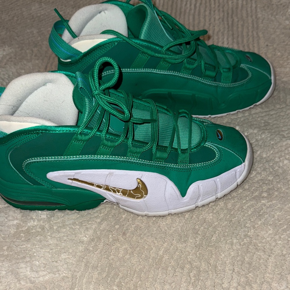 Nike Green and White Boat Shoes with Gold Detail